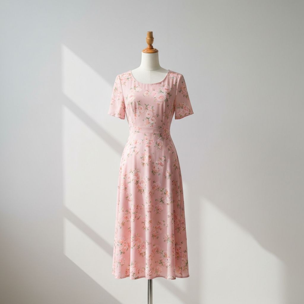 Lacivert Puantiyeli Elbise