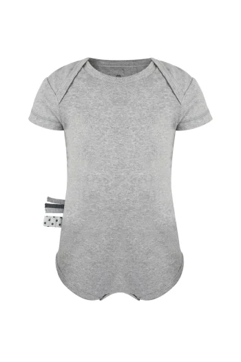 OrganicEra Organic Short Sleeve Bodysuit, Grey Melange