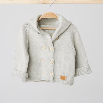 Open Mint Hooded Cardigan