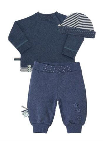 OrganicEra Organic Sweatshirt, Hat, Pants, 3-Piece Set, INDIGO