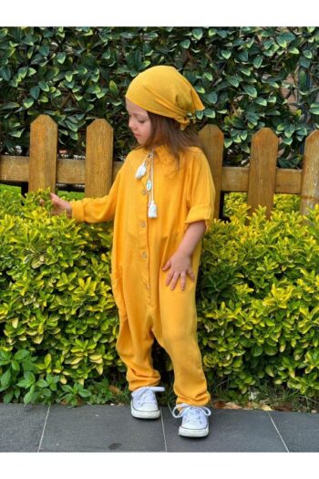 BohemianKids Baby Wear - Yellow Overalls with Winged Collar and Bandana