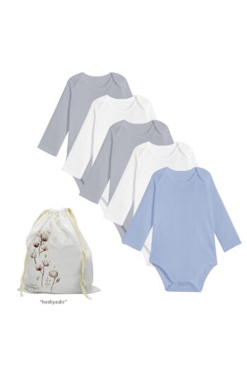 Bi Organik Biorganik Girls and Boys Baby Bundle of 5 Long Sleeve Snap Bodysuits