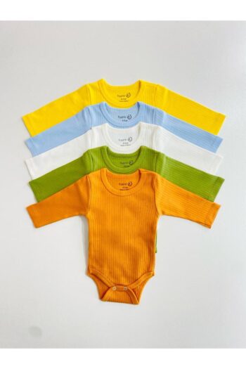 EFU BABY 5-Piece 100% Cotton Report Long Sleeve Baby Shirt Bodysuit Set