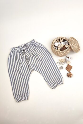La Mure Baby 100% Organic Cotton Muslin Baby/Children's Pants OEKO-TEX Certified Summer Striped Pants