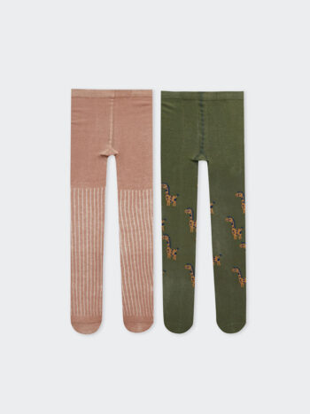 LCW Baby  Haki Patterned Boys' Baby Tights (Set of 2)