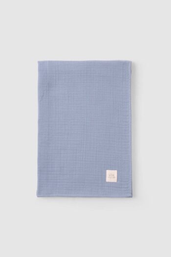 Organic Cotton Four-Layer Muslin Cloth 100x100 cm Blue