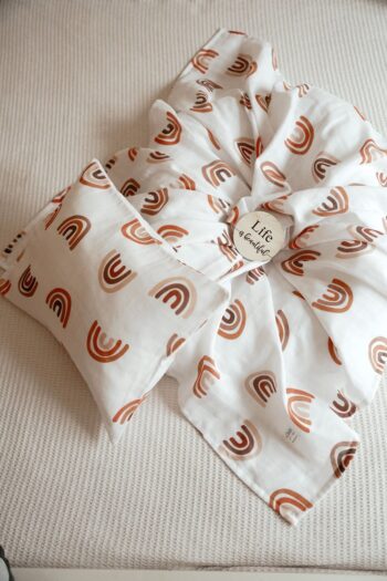 bohemian rainbow muslin blanket and set