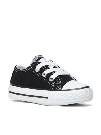 TONNY BLACK                                                                                         Black Kids Unisex Comfortable Fit Lace-Up Sneakers