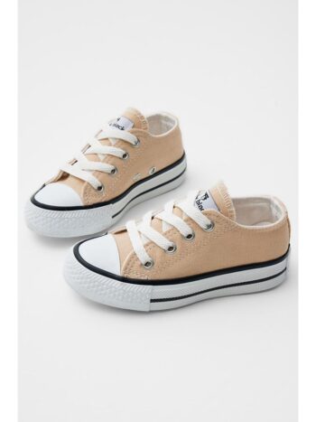 TONNY BLACK Beige Kids Unisex Casual Fit Lace-Up Sneakers