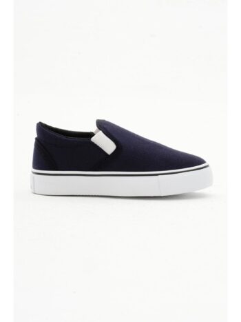 TONNY BLACK                                                                                        Navy Blue Kids Unisex Navy Blue Rubber Sole Canvas Slip-On Sports Shoe