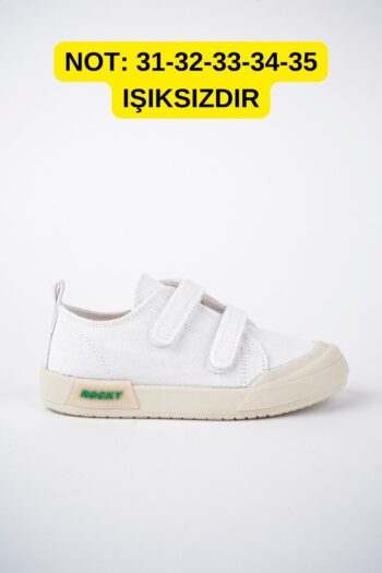 McDark Kids White Linen Lighted Orthopedic Sports Shoes
