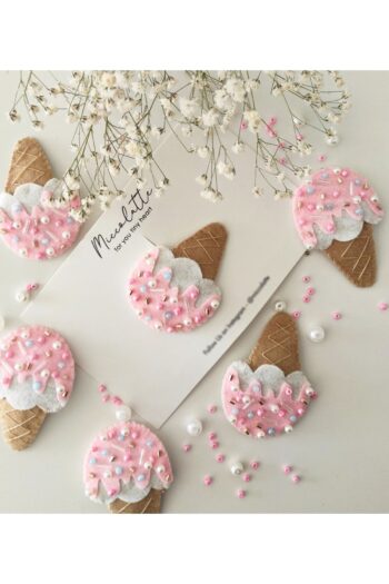 Miccolatte Design Handmade Beaded Ice Cream Snap Clip