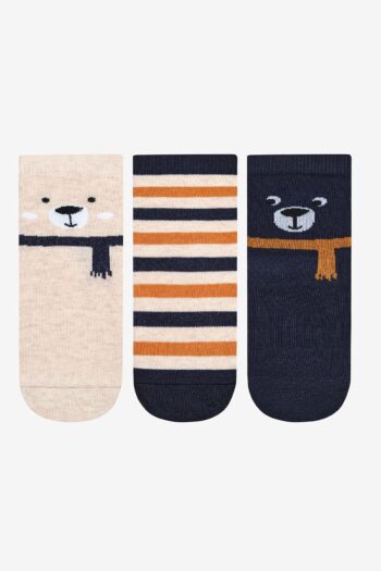Penti Men's Boys Cold Bear 3-Pack Multicolored Ankle Socks