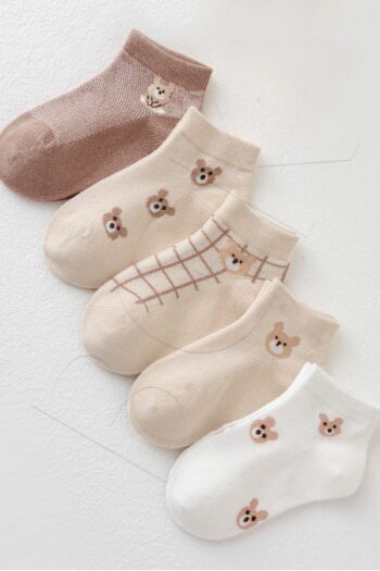 BGK 5 Pairs Children's Bear Patterned Socks