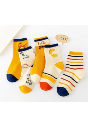 Hobins Sportswear Company 5 Pairs of Dinosaur Pattern Children's Socks Special Dinosaur Series