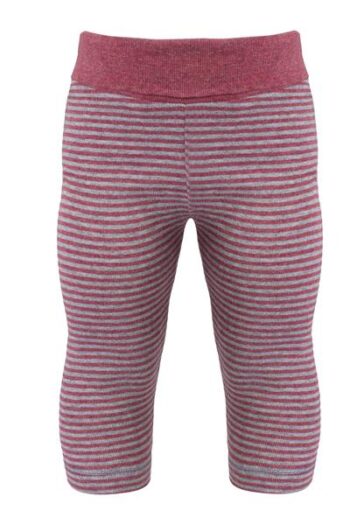 OrganicEra Organic Leggings, Striped, Bordeaux Melange