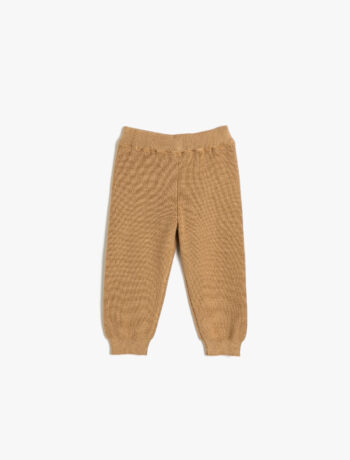 Girl's Full-Length Knit Sweatpants with No Pockets and Standard Waist