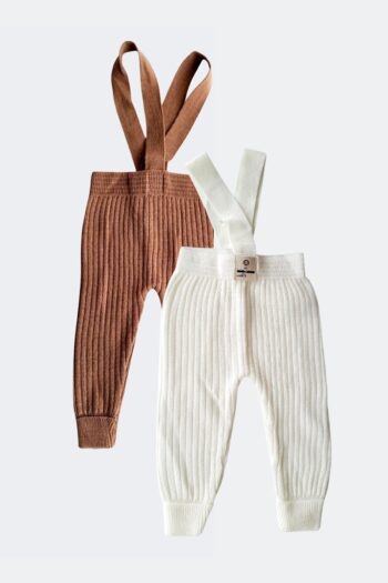 Minytrendy 2-Piece Unisex Set Adjustable Crossbody Elastic Knit Baby Leggings Newborn Bodysuit for All Seasons