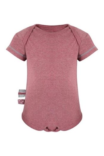 OrganicEra Organic Short Sleeve Bodysuit, Bordeaux Melange