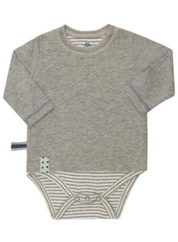OrganicEra Organic Long Sleeve T-shirt Body, Grey Melange