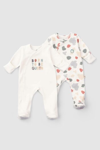 Organic Cotton Gloved Footed 2-Pack Born to be Gusto Romper Set