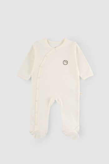 Newborn Snapped Bodysuit Ecru Organic Cotton