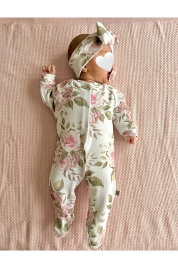 Newborn Baby Girl Romper Set with Floral Knit Romper and Headband