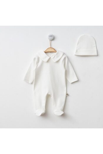 Minimus Newborn Cotton Baby Girl and Boy Bib-Trimmed Collared Footed Romper and Hat Set 0-6 Months