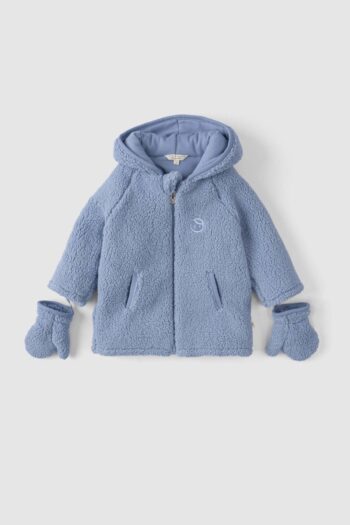 Wellsoft Hooded Jacket with Gloves for Babies - Blue