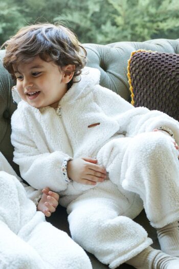 Hooded Wellsoft Baby Jumpsuit White