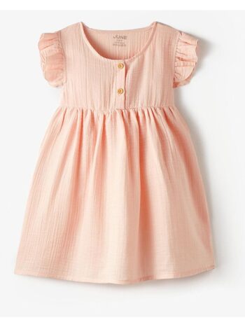 Peach Baby Muslin Dress