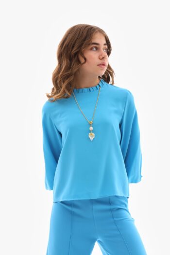 Pullet Girl's Dress Plain Balloon Sleeve