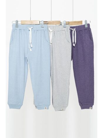 For You Kids Blue-Grey 3-Piece Blue Grey Purple Pocketed Jogger Set