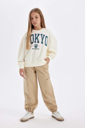 Girls' Cargo Pocket Cotton Parachute Pants