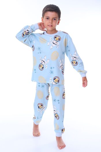 ZUZUNGA Cute Astronaut Bobi Blue Children's Pajama Set