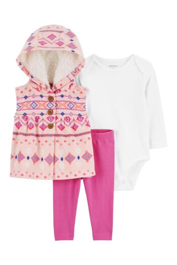 Carter's Baby Girl 3-Piece Vest Set Pink