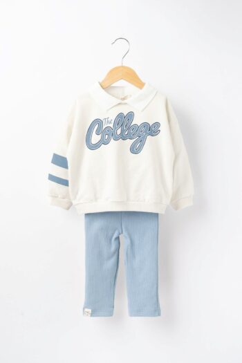 Banamio Cheer Polo Collar College Printed Detailed Cotton Ribbed Outfit