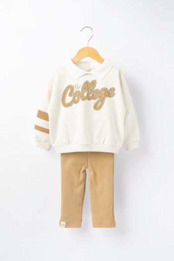 Banamio Cheer Polo Collar College Printed Detail Cotton Ribbed Legging Set