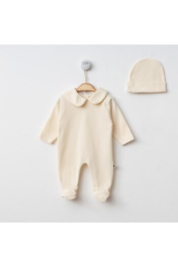 Minimus Newborn Cotton Baby Bias Detailed Collar Bodysuit and Hat Set for Girls and Boys 0-6 Months