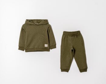 Hooded Boys' Set in Khaki