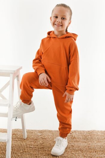 Rolypoly Hooded Rust Girls' Tracksuit Set