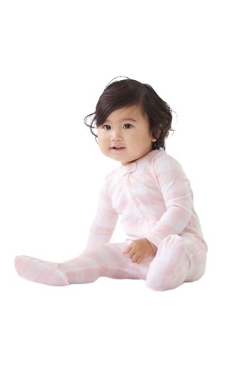 Babies Design Store Pink Checkered Zippered Baby Romper