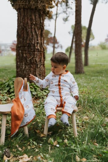 Molica Baby Long Sleeve Jumpsuit for Babies Colorful Printed Organic Cotton