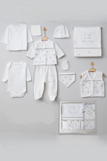 Cherub Baby Teddy Bear 100% Cotton 10-Piece Hospital Exit Bodysuit Set