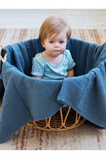 Caline Baby 4 Kat Muslin Blanket 120x120cm - Navy