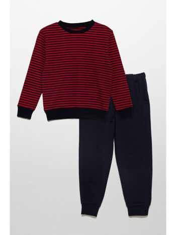 For Your Kids Blue Striped Sweatshirt Jogger Blue Top and Bottom Set