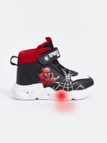 LCW STEPS  Black Spiderman Printed Light-Up Boys' Toddler Sports Shoes