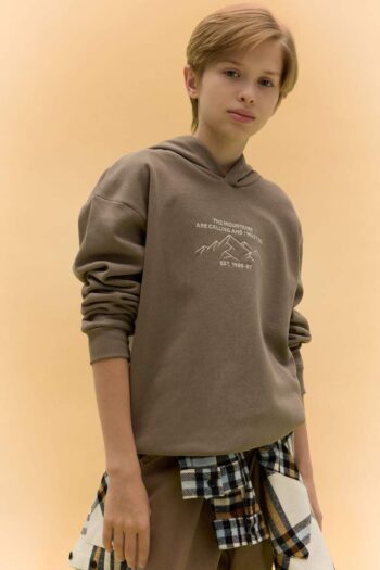 Boys' Oversized Fit Wide Cut Printed Hoodie