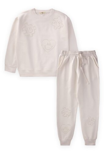 Embroidered Sweatshirt Set for Ages 9-14 in Off-White