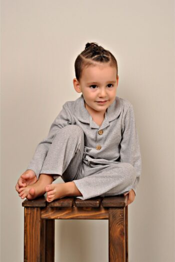 Peki Baby 5 Get 4 Pay Children's Cotton Slim Fit Striped Pajama Set Nightgown Robe Gift 14829